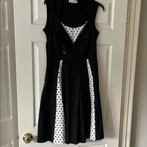 Black and White Sleeveless Mini Sundress